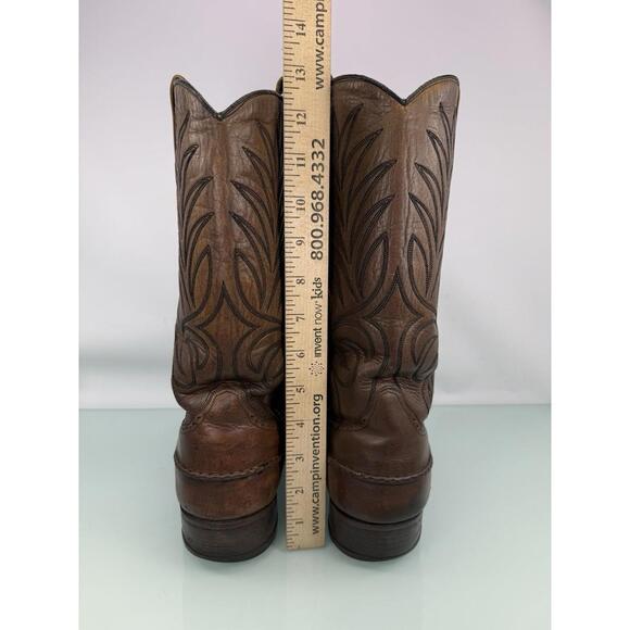 Vintage 70s Dan Post Whip Stitch Cowboy Boots Spanish Collection Men 8.5 D J Toe main image 5